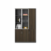 RYE Office File Cabinet with 2 Glass Swing Doors and Three Bottom Swing Doors